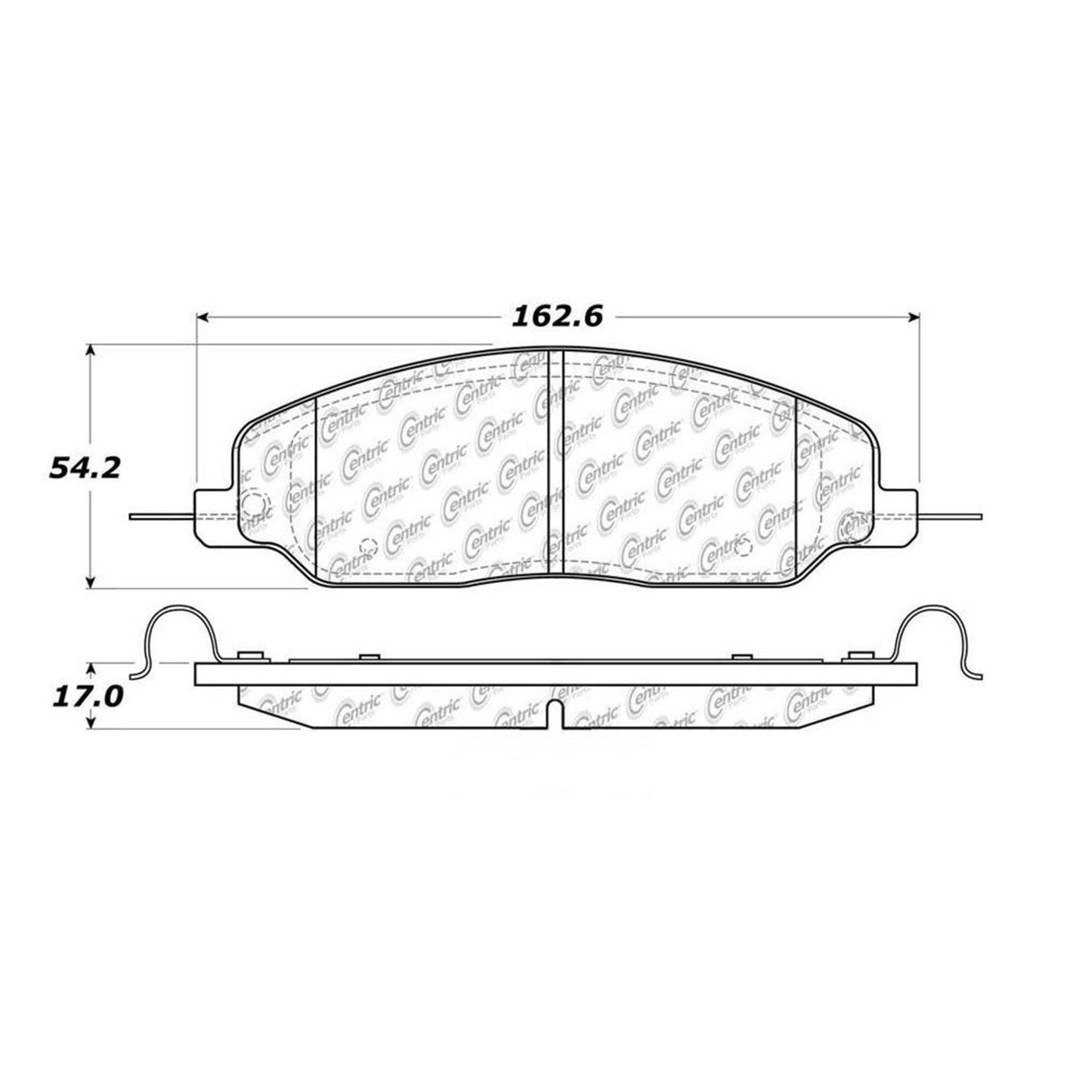 Centric Parts Disc Brake Pad Set Semi-Metallic with Shims for 2005-2010 Ford Mustang 102.10810