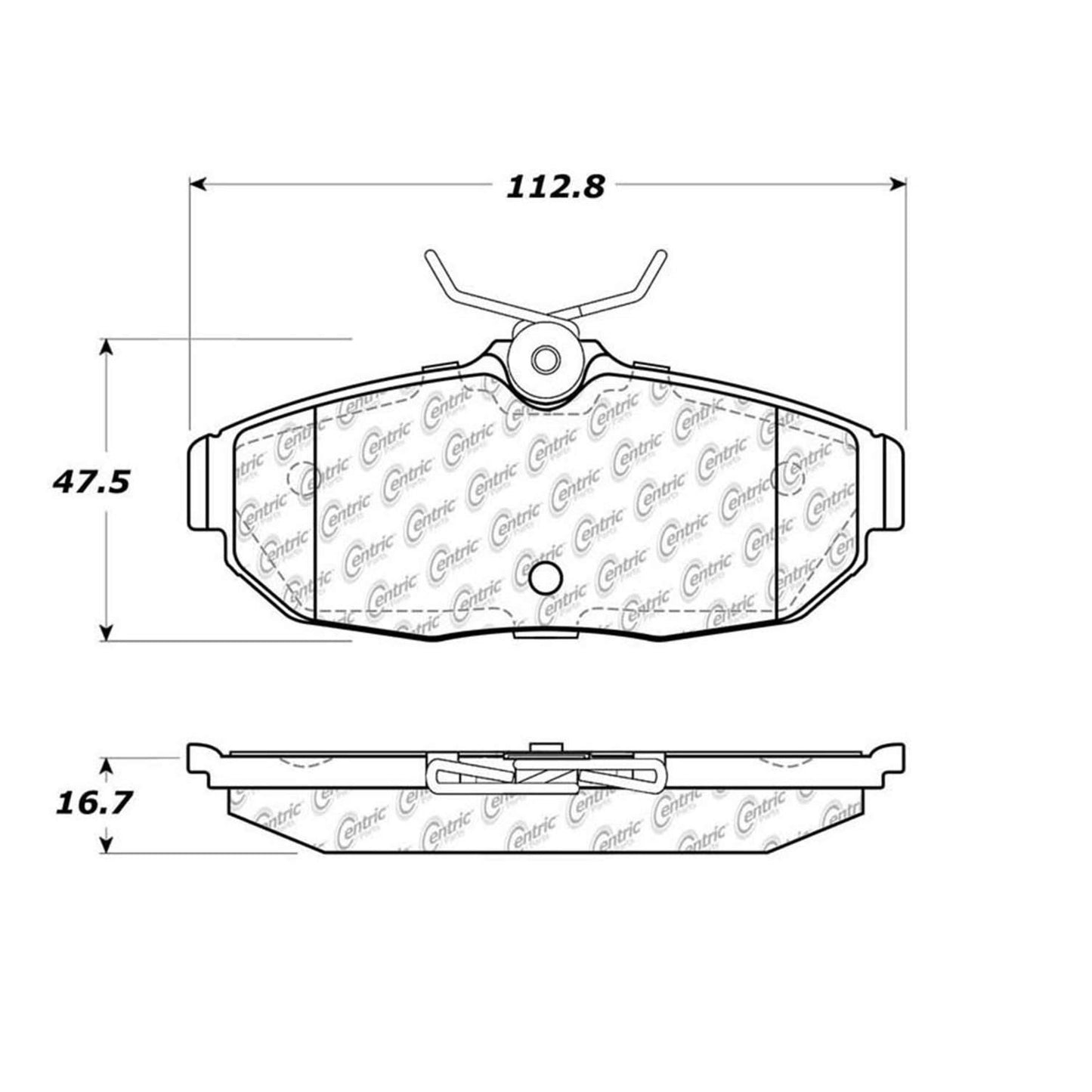 Centric Parts Disc Brake Pad Set Semi-Metallic with Shims for 2005-2011 Ford Mustang 102.10820