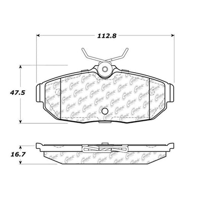 Centric Parts Disc Brake Pad Set Semi-Metallic with Shims for 2005-2011 Ford Mustang 102.10820