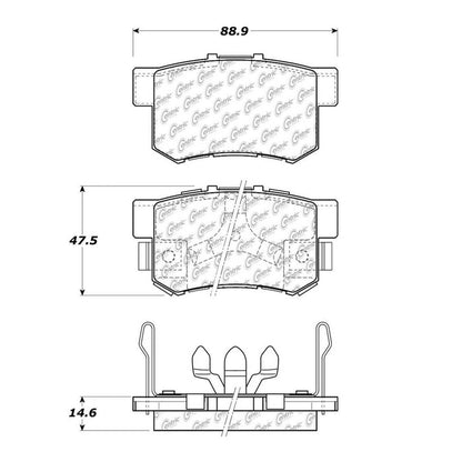 Centric Parts Disc Brake Pad Set Semi-Metallic with Shims for 2010-2018 Acura RDX, Honda Accord Crosstour 2010-2015 102.10860