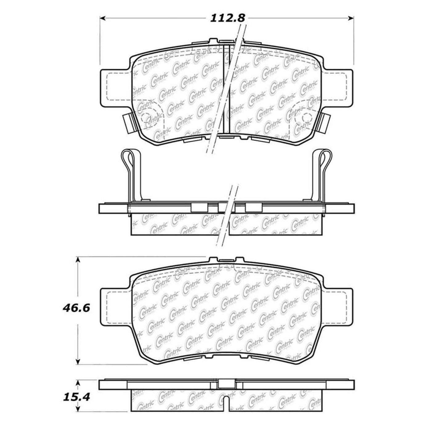 Centric Parts Disc Brake Pad Set Semi-Metallic with Shims for 2005-2010 Honda Odyssey 102.10880
