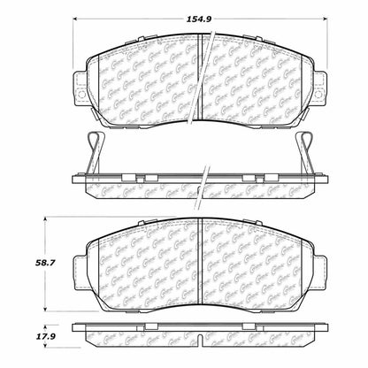 Centric Parts Disc Brake Pad Set Semi-Metallic with Shims for 2007-2012 Acura RDX, 2005-2011 Honda Accord Crosstour, 2007-2012 CR-V, 2005-2010 Odyssey 102.10890