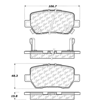 Centric Parts Disc Brake Pad Set Semi-Metallic with Shims for 2005-2012 Acura RL 102.10900