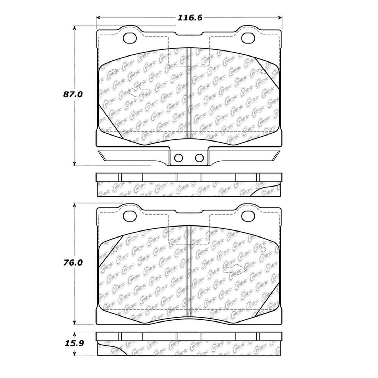 Centric Parts Disc Brake Pad Set Semi-Metallic with Shims for 2005-2012 Acura RL 102.10910