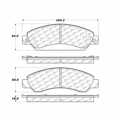 Centric Parts Disc Brake Pad Set Semi-Metallic with Shims for 2005-2008 Cadillac Escalade, Chevrolet Silverado 1500
