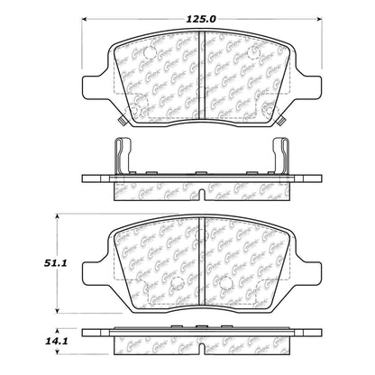 Centric Parts Disc Brake Pad Set Semi-Metallic with Shims for 2005-2009 Buick Terraza Chevrolet Uplander Pontiac Montana Saturn Relay 102.10930