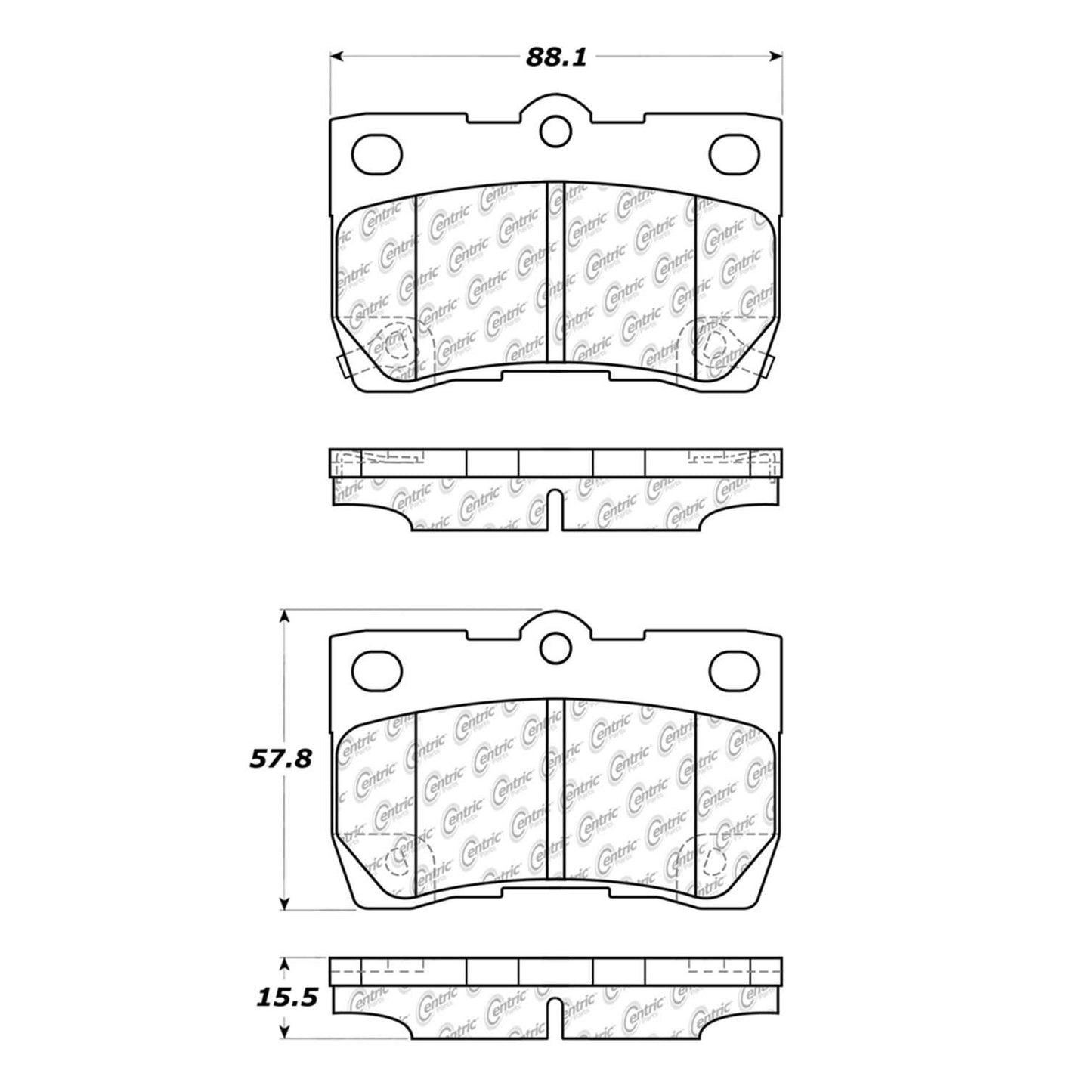 Centric Parts Disc Brake Pad Set Semi-Metallic with Shims for 2003-2022 Vehicles 102.10950