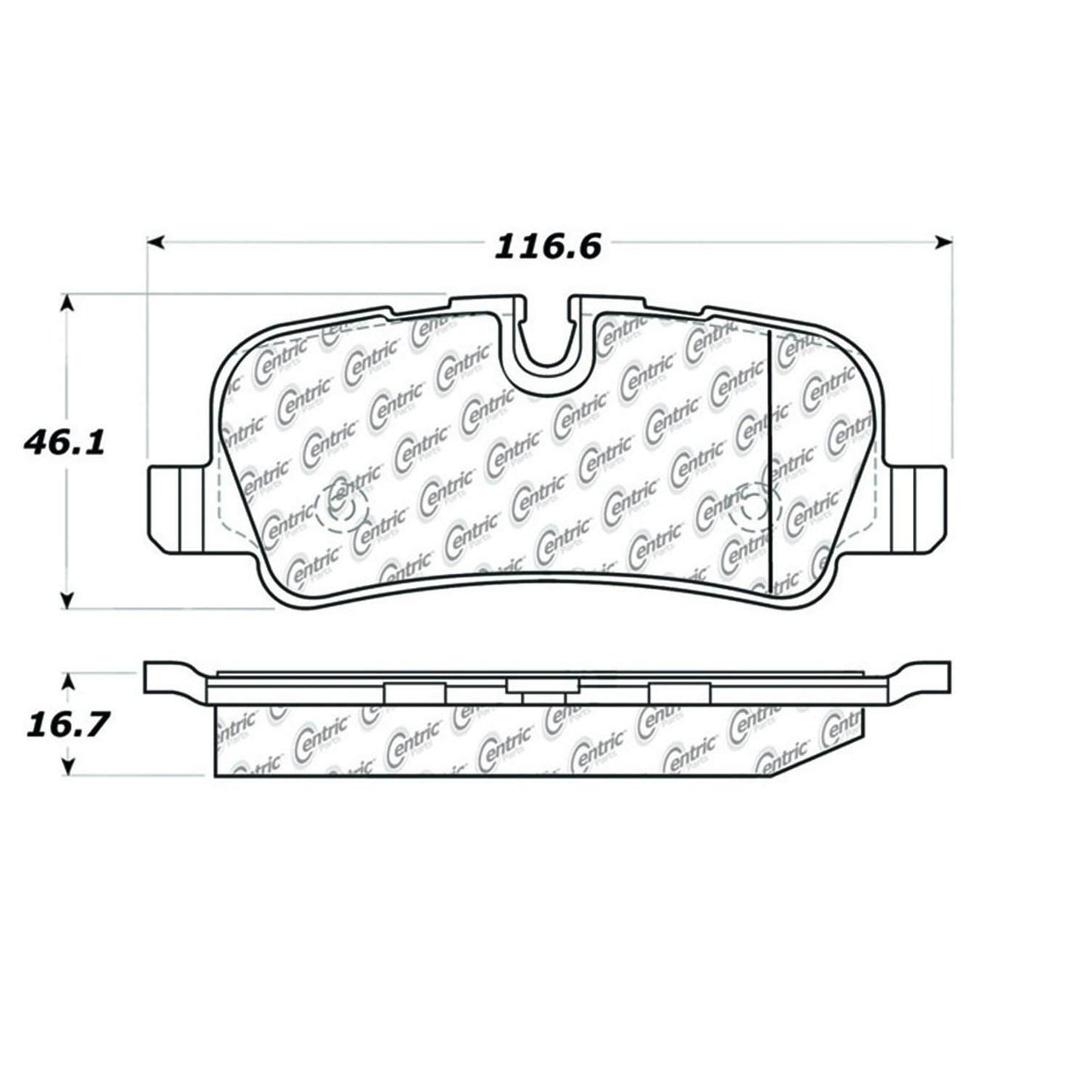 Centric Parts Disc Brake Pad Set Semi-Metallic with Shims for 2010-2016 Land Rover LR4, Range Rover and Range Rover Sport 102.10990