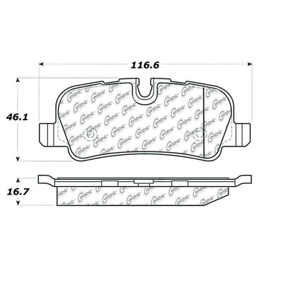 Centric Parts Disc Brake Pad Set Semi-Metallic with Shims for 2010-2016 Land Rover LR4, Range Rover and Range Rover Sport 102.10990