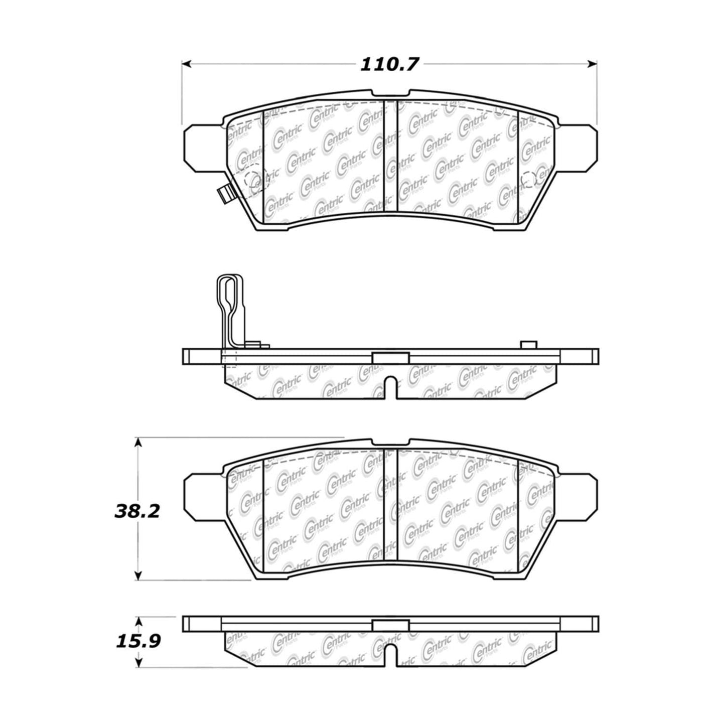 Centric Parts Disc Brake Pad Set Semi-Metallic with Shims for 2005-2019 Nissan Frontier, 2005-2015 Xterra, 2009-2012 Suzuki Equator 102.11000