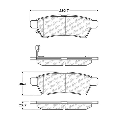 Centric Parts Disc Brake Pad Set Semi-Metallic with Shims for 2005-2019 Nissan Frontier, 2005-2015 Xterra, 2009-2012 Suzuki Equator 102.11000