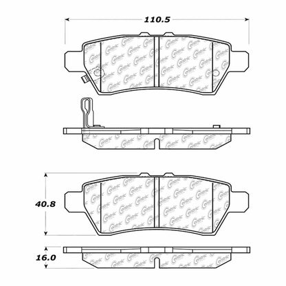 Centric Parts Disc Brake Pad Set Semi-Metallic with Shims for 2004-2012 Nissan Pathfinder 102.11010