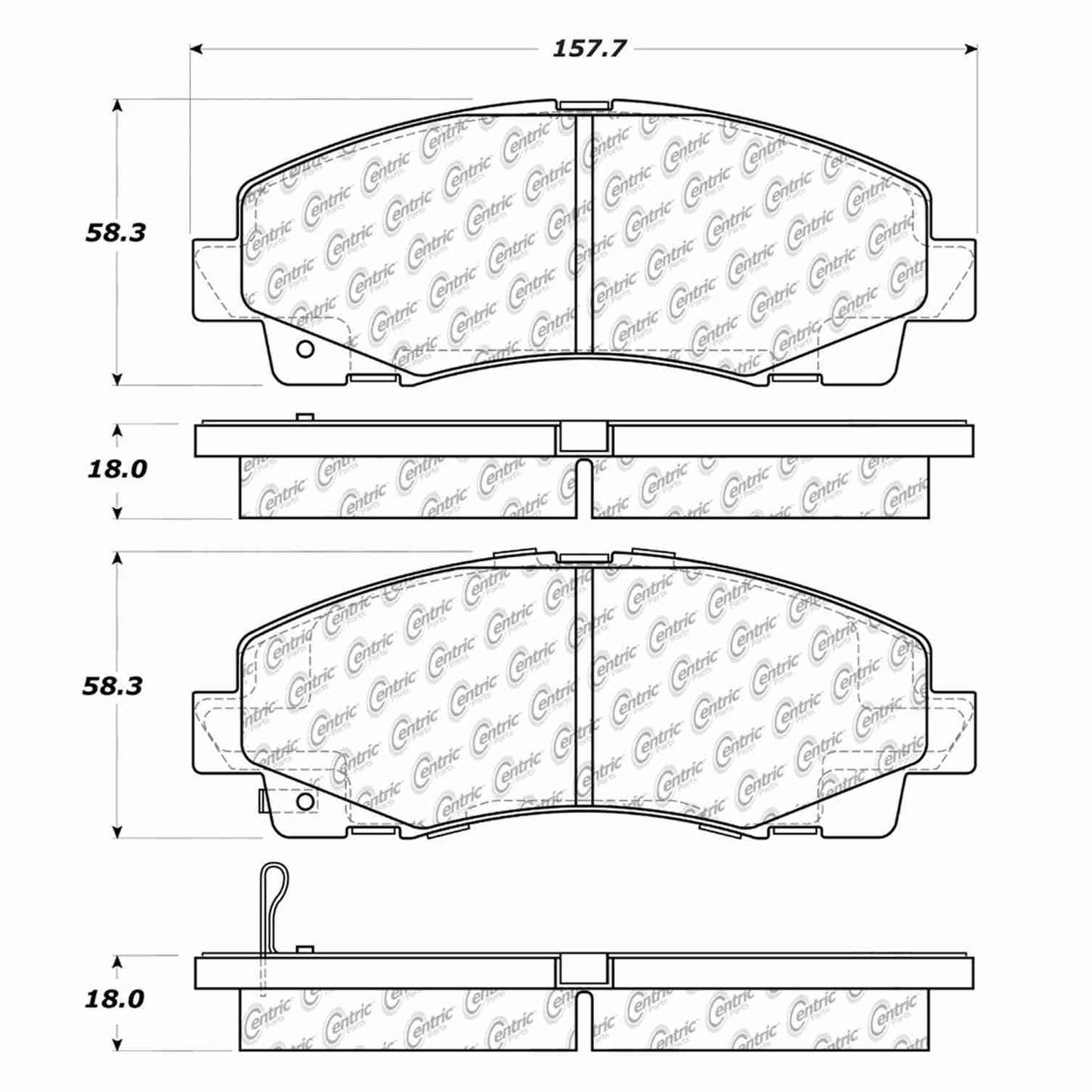 Centric Parts Disc Brake Pad Set Semi-Metallic with Shims for 2009-2014 Acura TL 2011-2006 Honda Ridgeline 102.11020