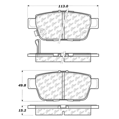 Centric Parts Disc Brake Pad Set Semi-Metallic with Shims for 2009-2014 Acura TL, 2006-2014 Honda Ridgeline 102.11030