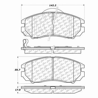Centric Parts Disc Brake Pad Set Semi-Metallic with Shims for 2004-2008 Hyundai Tiburon 102.11040