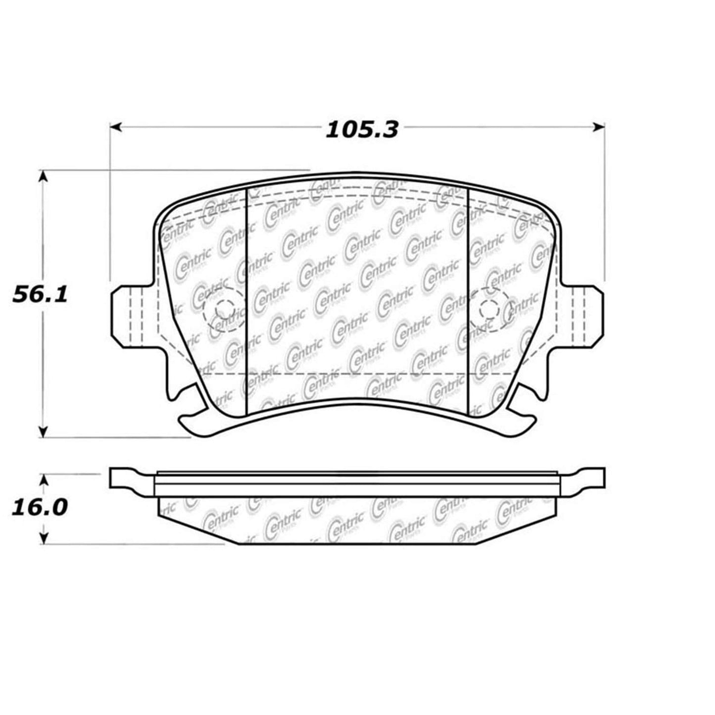 Centric Parts Disc Brake Pad Set C-Tek Semi-Metallic with Shims for Audi A3 2006-2013, A4 2001-2009, A6 2005-2011 102.11080