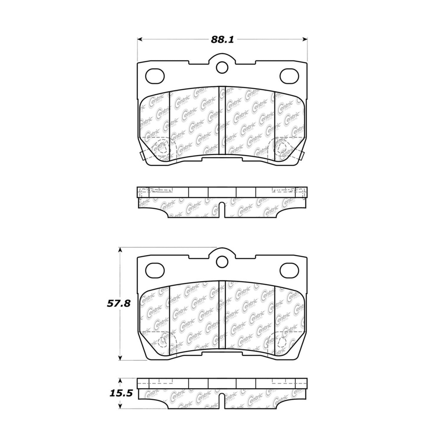 Centric Parts Disc Brake Pad Set Semi-Metallic with Shims for 2006-2013 Lexus GS/IS 102.11130