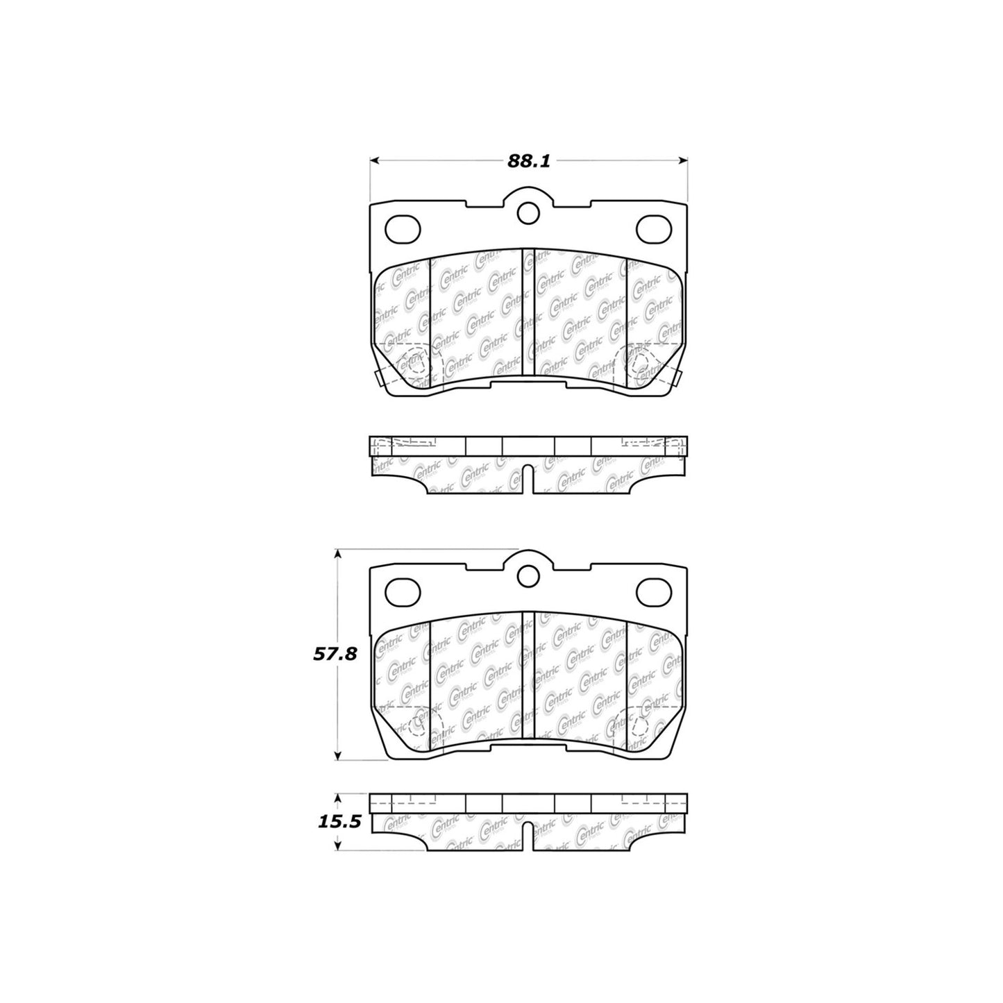 Centric Parts Disc Brake Pad Set Semi-Metallic with Shims for 2006-2013 Lexus GS/IS 102.11130