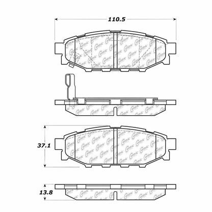 Centric Parts Disc Brake Pad Set Semi-Metallic with Shims for 2013-2023 Subaru & Scion Models 102.11140