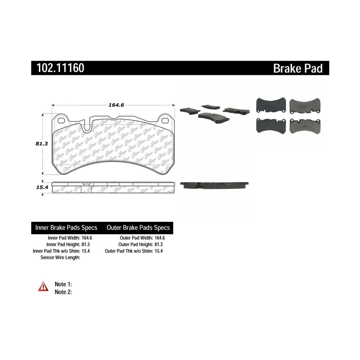 Centric Parts Disc Brake Pad Set Semi-Metallic with Shims for 2005-2017 Maserati GranTurismo, 2005-2006 Mercedes-Benz CLK55 AMG, 2007-2009 CLK63 AMG, 2005-2011 SLK55 AMG