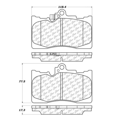 Centric Parts Disc Brake Pad Set Semi-Metallic with Shims for 2006-2022 Lexus GS IS RC 102.11180