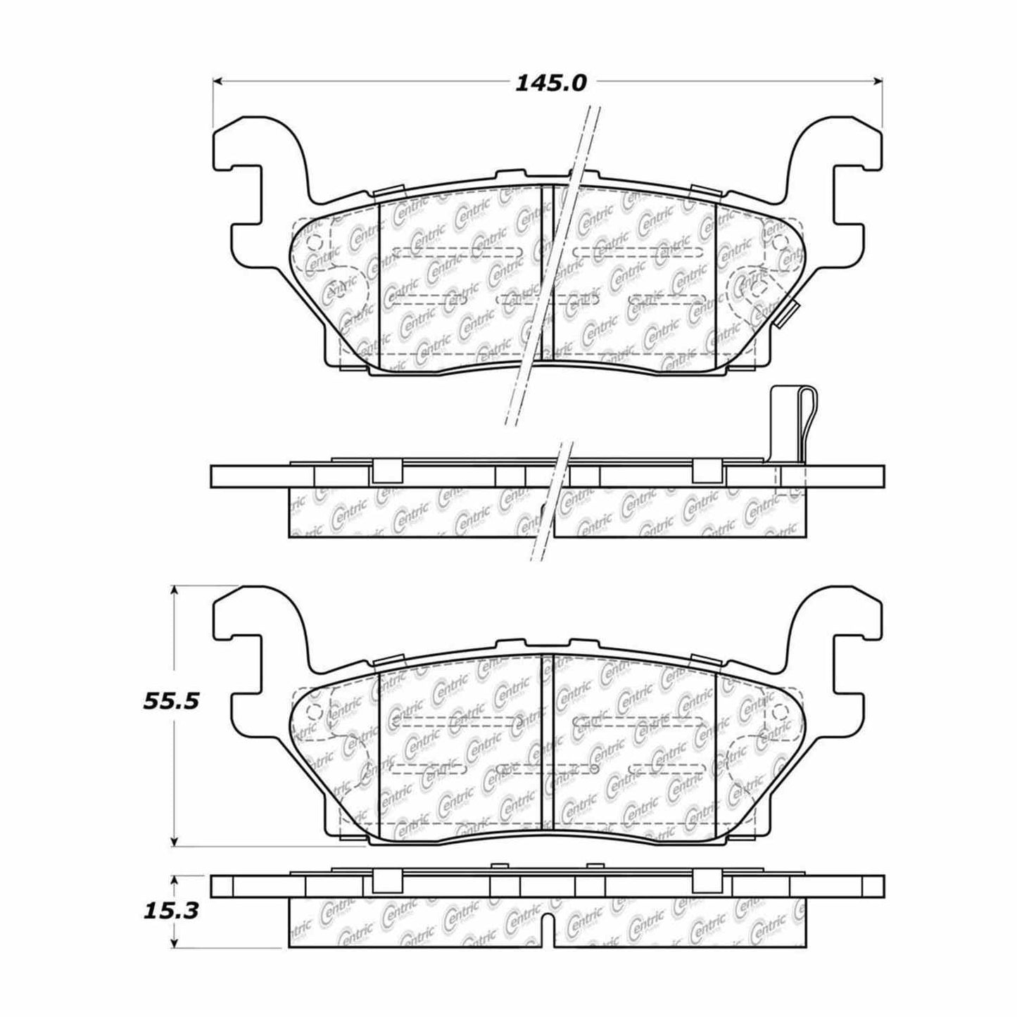 Centric Parts Disc Brake Pad Set Semi-Metallic with Shims for 2006-2010 Hummer H3/H3T 102.11200