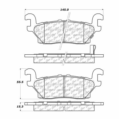 Centric Parts Disc Brake Pad Set Semi-Metallic with Shims for 2006-2010 Hummer H3/H3T 102.11200