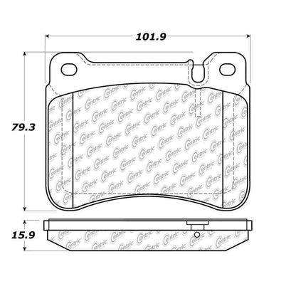 Centric Parts Disc Brake Pad Set Semi-Metallic with Shims for 2005-2007 Mercedes-Benz C230, 2005 C320, 2006-2007 C350, 2008-2009 CLK350, 2006-2008 SLK280, 2009-2011 SLK300, 2006-2011 SLK350 102.11210