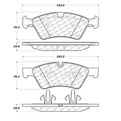 Centric Parts Disc Brake Pad Set Semi-Metallic with Shims for 2005-2017 Mercedes-Benz E G GL ML Models 102.11230