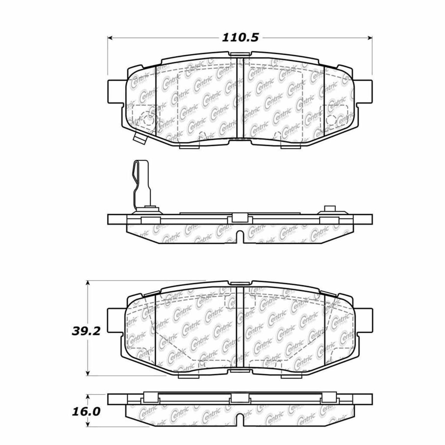 Centric Parts Disc Brake Pad Set Semi-Metallic with Shims for 2006-2020 Subaru Models 102.11240