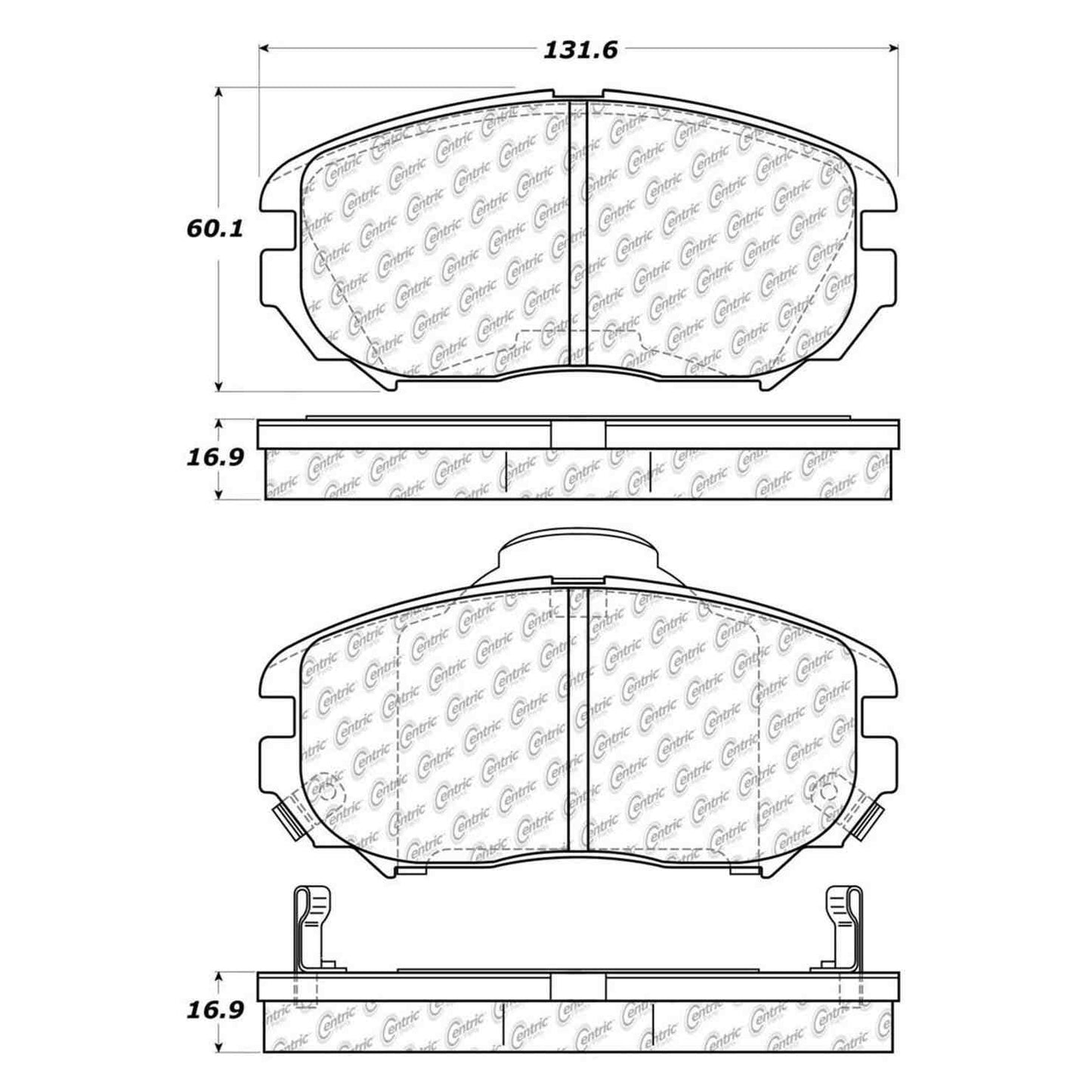 Centric Parts Disc Brake Pad Set Semi-Metallic with Shims for 2010-2020 Buick Allure Cascada LaCrosse Regal Cadillac ELR Chevrolet Equinox Impala Malibu GMC Terrain Hyundai Azera Sonata 102.11250