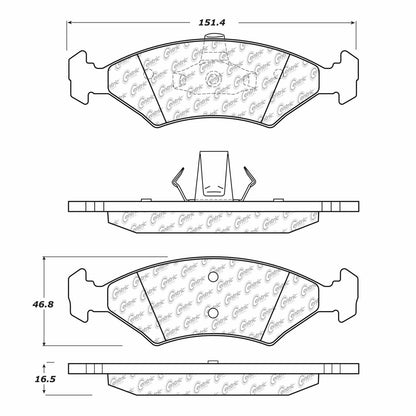 Centric Parts Disc Brake Pad Set Shimmed Semi-Metallic 102.11400
