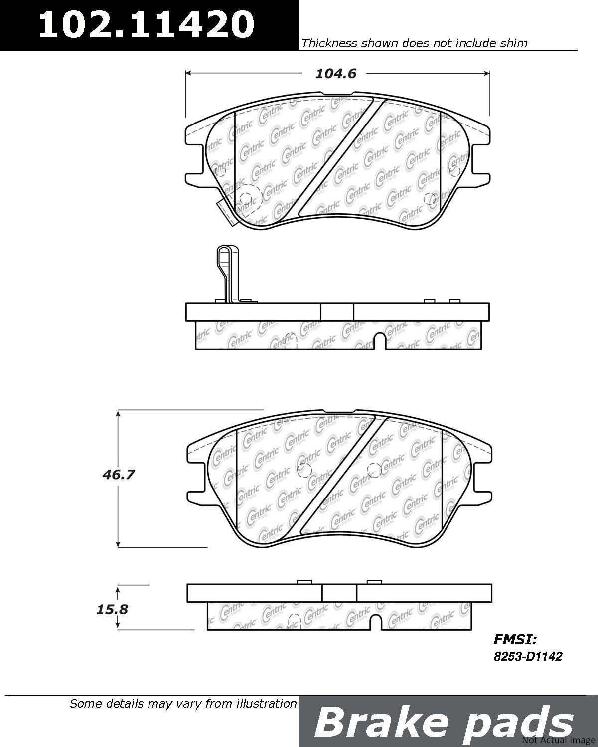 Centric Parts Disc Brake Pad Set 102.11420