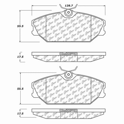 Centric Parts Disc Brake Pad Set Semi-Metallic with Shims for Renault Clio 2002-2006, Megane 2001-2006, Megane 2009-2010, Scenic 2001-2003 102.11450