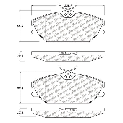 Centric Parts Disc Brake Pad Set Semi-Metallic with Shims for Renault Clio 2002-2006, Megane 2001-2006, Megane 2009-2010, Scenic 2001-2003 102.11450