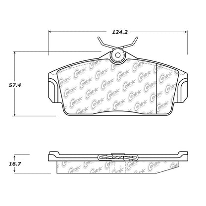 Centric Parts Disc Brake Pad Set Semi-Metallic with Shims for 2001-2005 Nissan Almera 102.11470