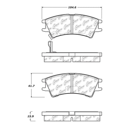 Centric Parts Disc Brake Pad Set Semi-Metallic with Shims for 2001-2003 Dodge Atos 102.11480