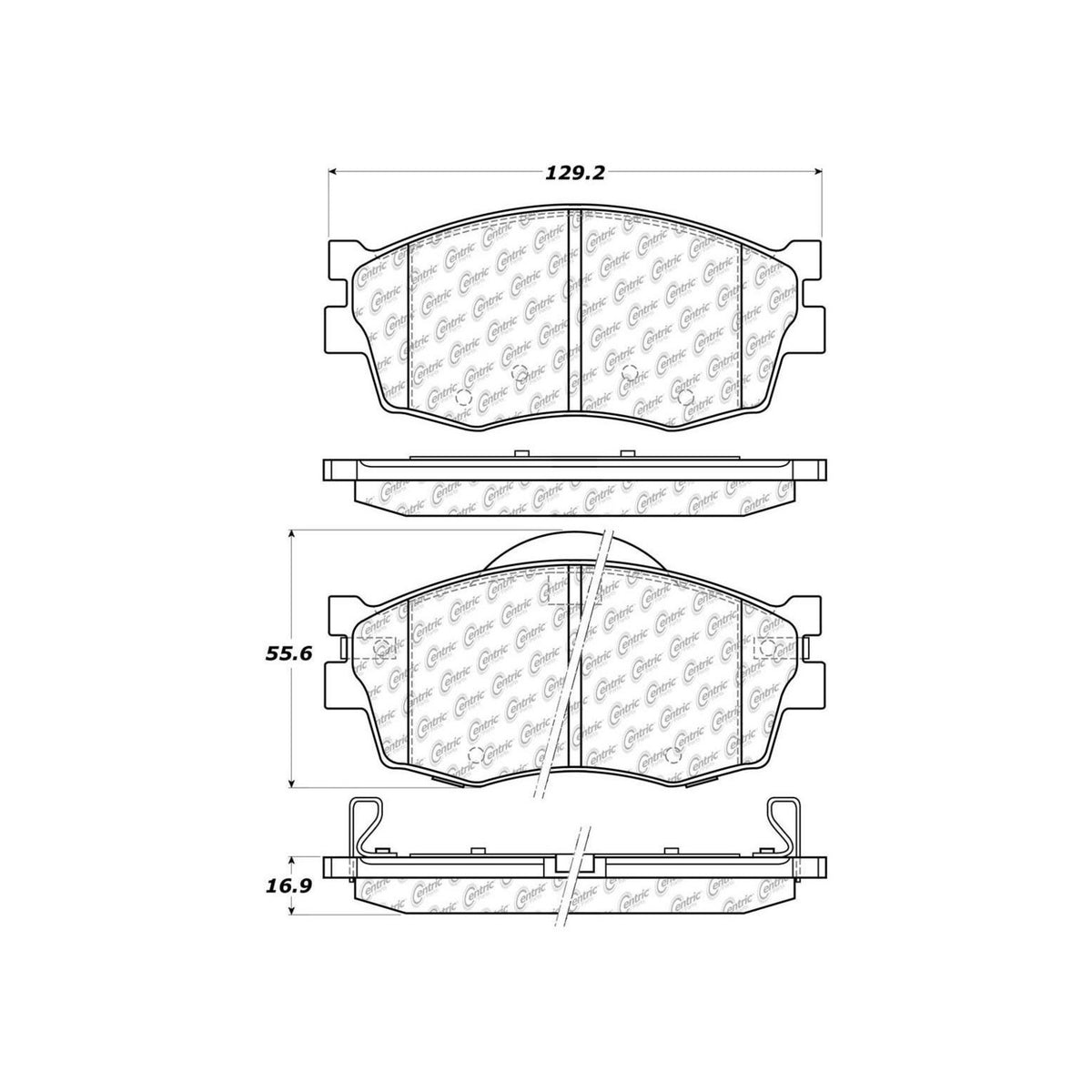 Centric Parts Disc Brake Pad Set Semi-Metallic with Shims for 2006-2012 Dodge Attitude 2011-2006 Hyundai Accent 2011-2006 Kia Rio 2011-2006 Rio5 2011-2006 102.11560