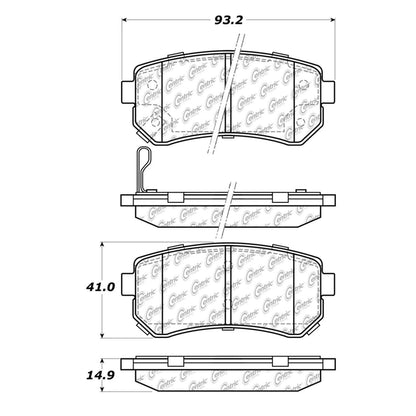 Centric Parts Disc Brake Pad Set Semi-Metallic with Shims for Hyundai and Kia 2006-2016 102.11570
