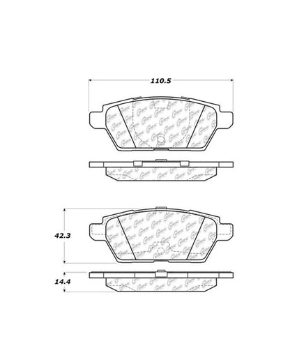 Centric Parts Disc Brake Pad Set Semi-Metallic with Shims for 2006-2012 Ford Fusion, Lincoln MKZ, Mazda 6