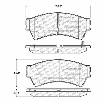 Centric Parts Disc Brake Pad Set Semi-Metallic with Shims for 2006-2012 Ford Fusion Lincoln MKZ Mazda 6 Mercury Milan