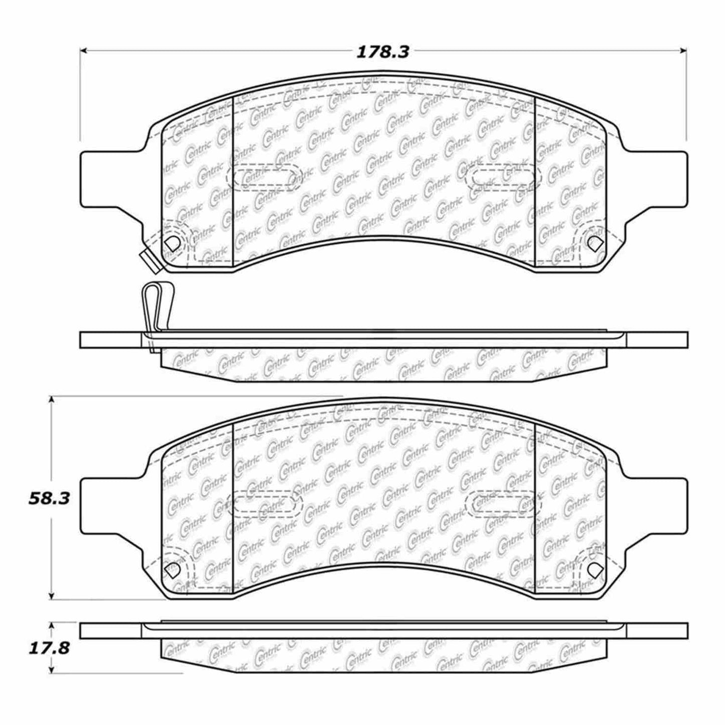 Centric Parts Disc Brake Pad Set Semi-Metallic with Shims for 2006-2009 Buick Rainier 102.11690