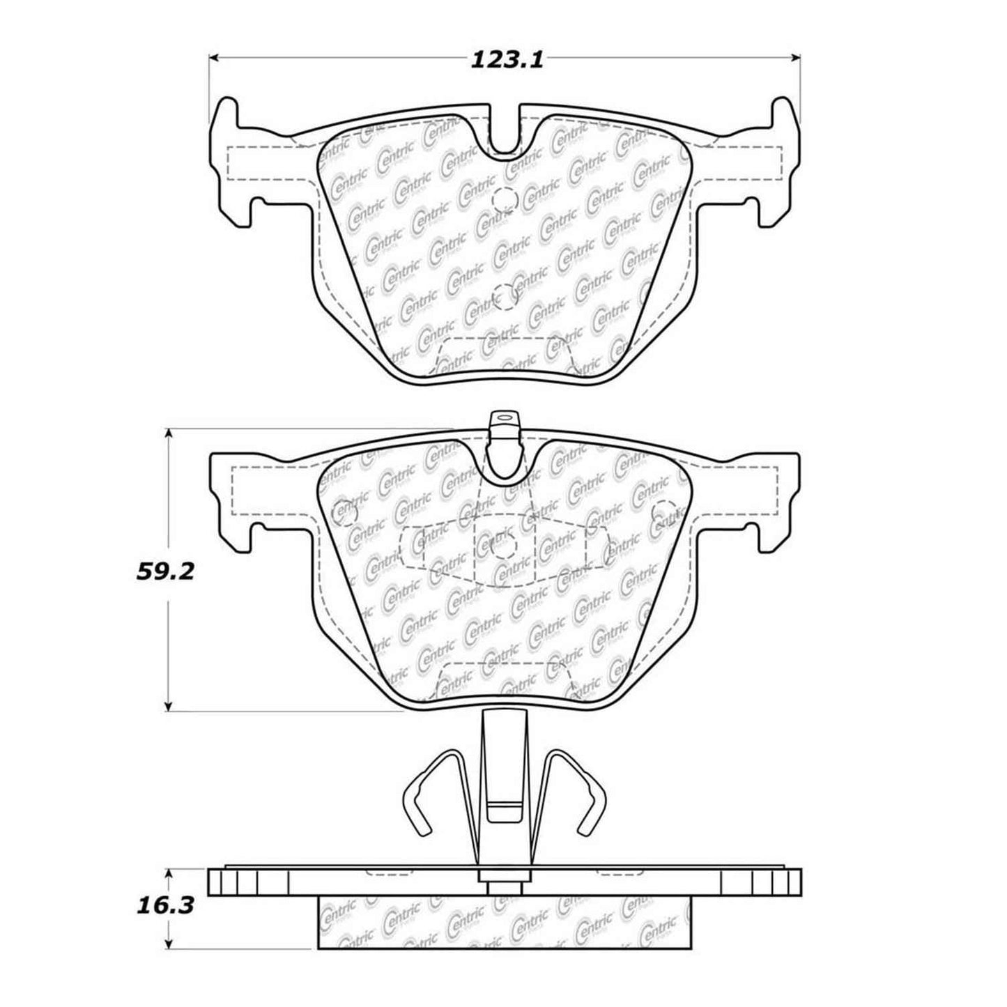 Centric Parts Disc Brake Pad Set Semi-Metallic with Shims for BMW 330i/330xi/335d/335i/335is/335i xDrive/335xi/X1 102.11700