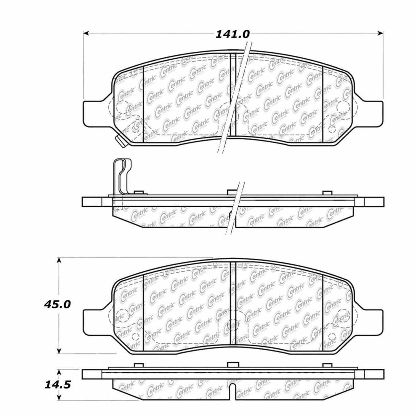 Centric Parts Disc Brake Pad Set Semi-Metallic with Shims for 2006-2011 Buick Lucerne Cadillac DTS 102.11720