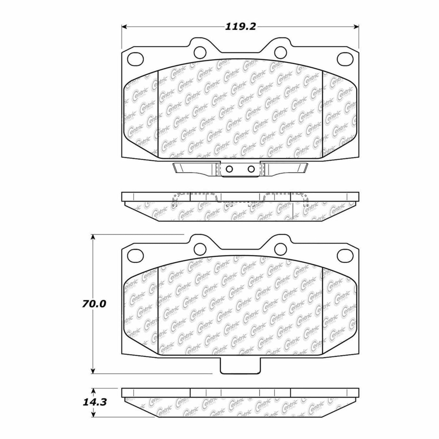 Centric Parts Disc Brake Pad Set Semi-Metallic with Shims for 2006-2007 Subaru Impreza 102.11820