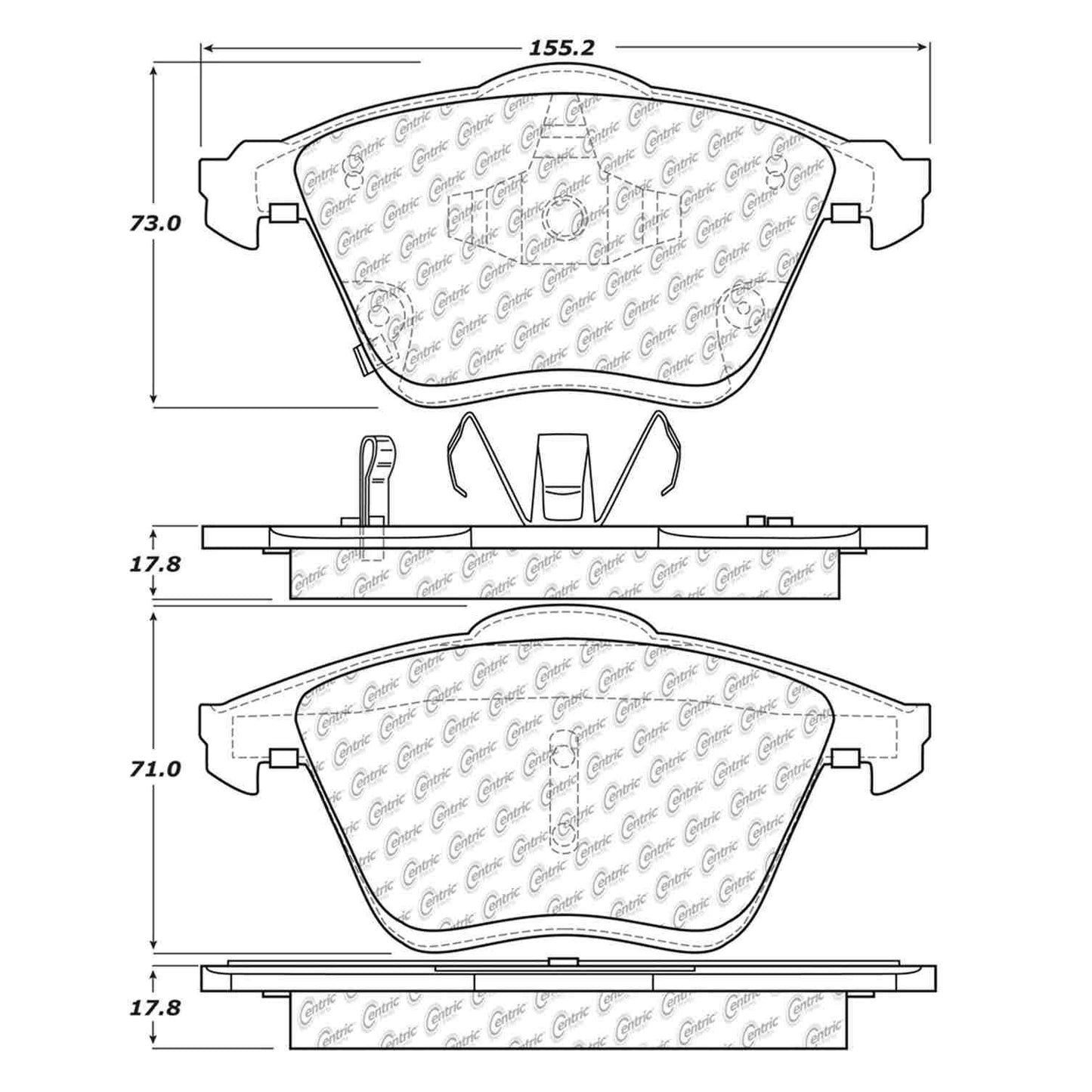 Centric Parts Disc Brake Pad Set Semi-Metallic with Shims for 2006-2007 Mazda 6 102.11860