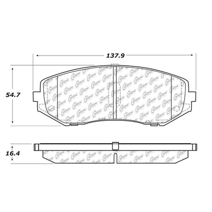 Centric Parts Disc Brake Pad Set Semi-Metallic with Shims for 2006-2013 Suzuki Grand Vitara 102.11880