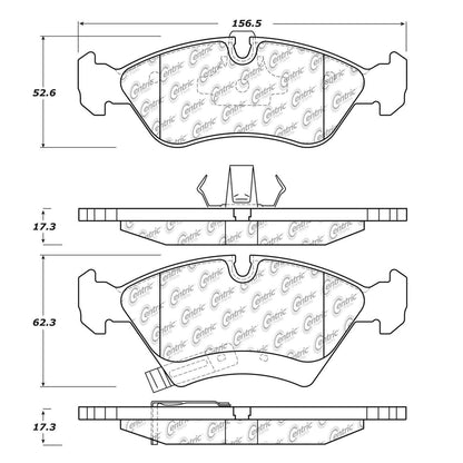 Centric Parts Disc Brake Pad Set Semi-Metallic with Shims for 2004-2006 Chevrolet Meriva 102.11890