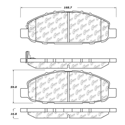 Centric Parts Disc Brake Pad Set Semi-Metallic with Shims for 2002-2012 Nissan Urvan 102.11910
