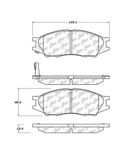 Centric Parts Disc Brake Pad Set Semi-Metallic with Shims for 2011-2013 Renault Scala 102.11930